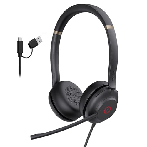 UH37 USB Headset with Mic Noise Cancelling Wired Headphone USB