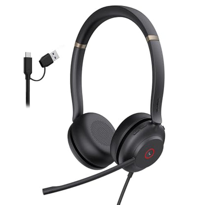UH37 USB Headset with Mic Noise Cancelling Wired Headphone USB