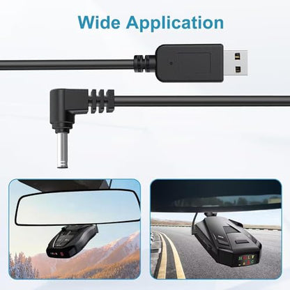 USB to DC3.5 Radar Detector Power Cord (3.3 Foot)