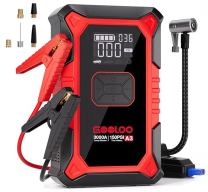 A3 12V 3000A Portable Jump Starter with Air Compressor