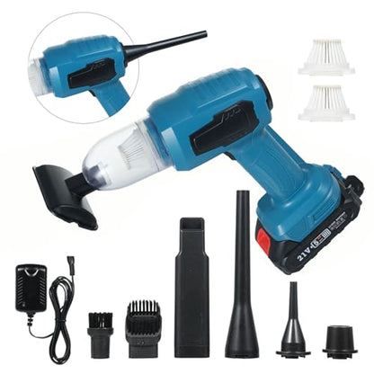 4-in-1 Portable Vacuum Cleaner High Power 16000PA Suction Handheld Car Vacuum with 1500mAh Battery Multi-nozzles for Car Home Office Pet