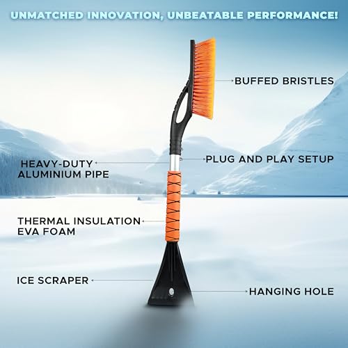 27" Car Snow Brush and Ice Scrapers for Car Windshield (2 Count)