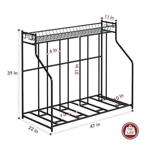 4 Bike Stand Bike Rack Garage with Storage Rack