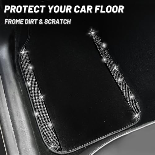 Black Bling Car Floor Mats Full Set