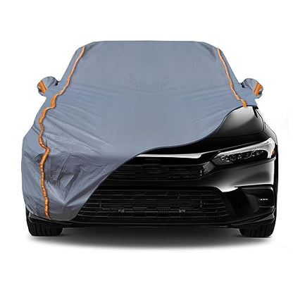 6 Layers PEVA Premium Full Car Cover Fit for Sedan hatchback Pickup SUVs MPV Rain and snow protection