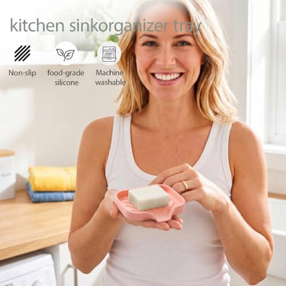 Silicone Soap Dish with Drain Spout
