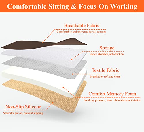 Memory Foam Car Seat Cushion for Driver and Office Chair Comfort