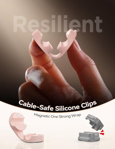 8 Pack Silicone Cord Organizer Magnetic Cable Clips (8 Count)