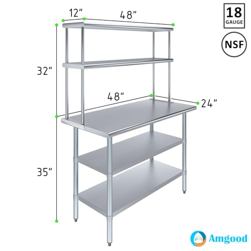 Stainless Steel Work Table with 2 Shelves