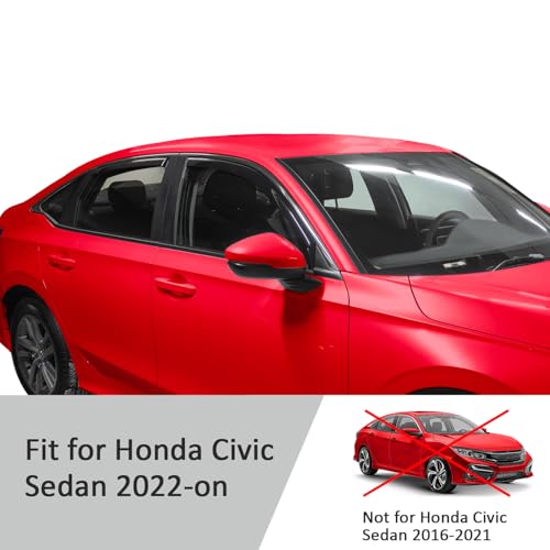 in Channel Extra Durable Rain Guards for Honda Civic 2022 (4 Count)