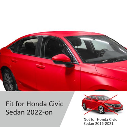 in Channel Extra Durable Rain Guards for Honda Civic 2022 (4 Count)