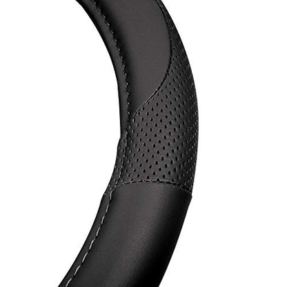 Perforated Microfiber Leather Steering Wheel Cover for Cars Trucks SUVs Vans