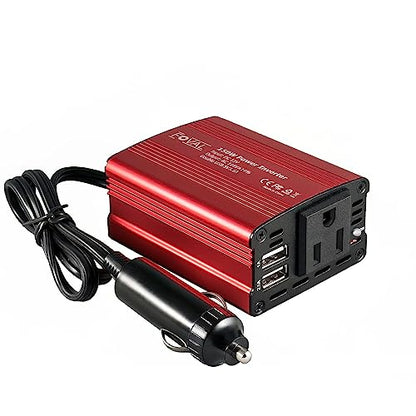150W Car Power Inverter 12V DC to 110V AC Converter Vehicle Adapter Plug Outlet with 3.1A Dual USB Car Charger for Laptop Computer