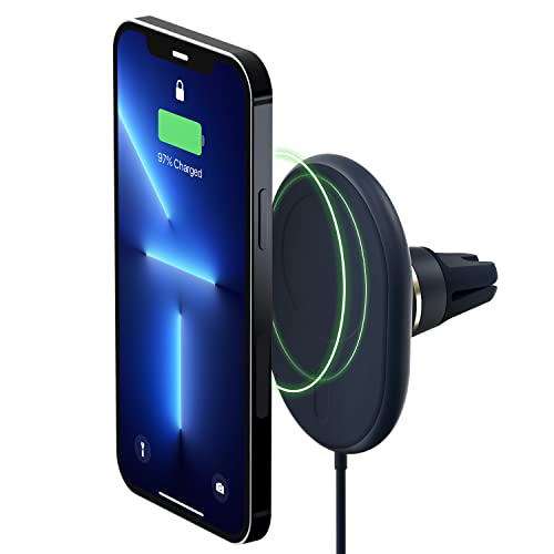 Velox Magnetic Wireless Charging Air Vent Car Phone Mount. Compatible with MagSafe iPhones including iPhone 12