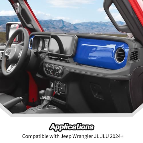 2pcs for 2024+ Jeep Wrangler JL Blue Interior Accessories Center Console Dash Panel Cover Trim