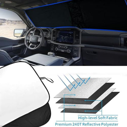 Foldable Front Windshield Sunshade fit for Ford F150 Accessories 2021
