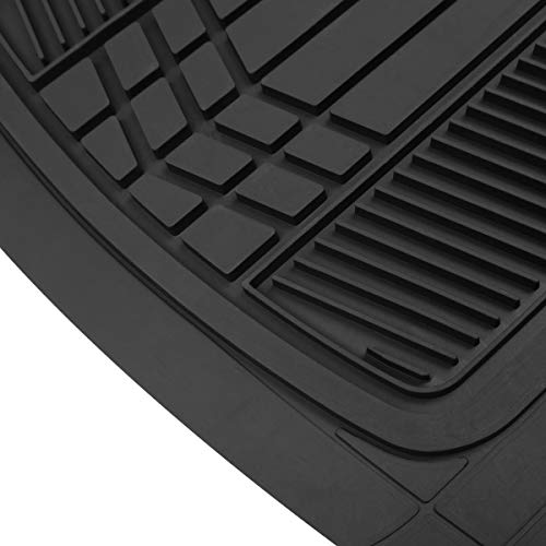 Beige Heavy Duty Front & Rear Rubber Floor Mats Universal Liners for Car SUV Van & Truck