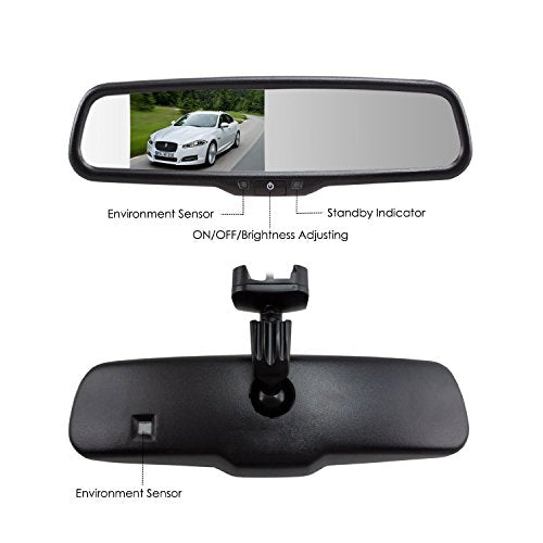 10.5" OEM Rear View Mirror with 4.3" LCD Screen + Compass & Temperature