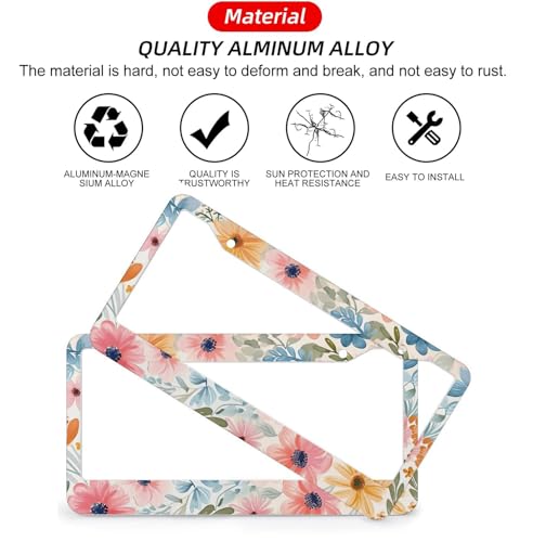 Flowers Floral License Plate Frames
