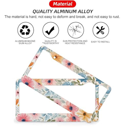 Flowers Floral License Plate Frames
