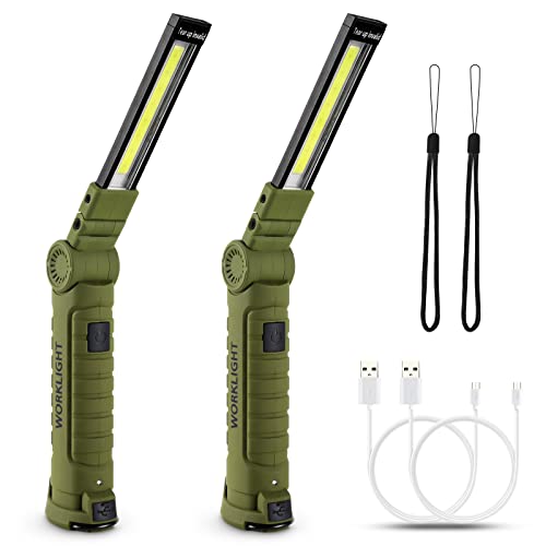 Men Tools for Christmas Birthday Gift 2 Packs LED Rechargeable Work Light Flashlights (2 Count)