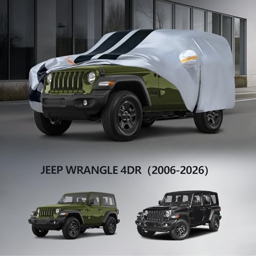 Multi Layer Car Cover Custom Fit for Jeep Wrangle 4 Dr