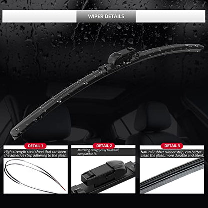 Front Windshield Wiper Blades for BMW X4 2019
