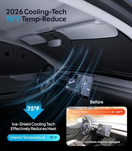 2026 8PC Full Set Window Sunshade for Tesla Model Y Juniper 2025 (8 Count)