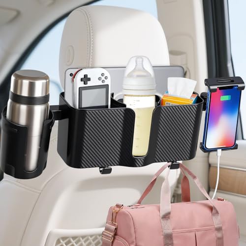 Car Back Seat Organizer with 2 Cup Holders & Tablet Holder