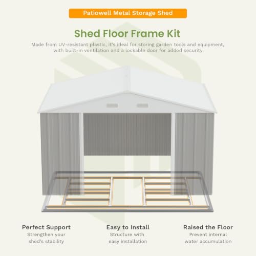 10x12 FT Outdoor Storage Shed with Floor Frame