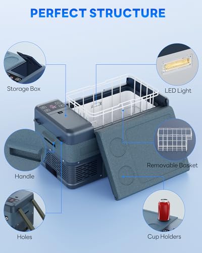 12 Volt Car Refrigerator 20Quart Car Fridge Freezer Electric Cooler Portable Cooler 12V Fridge RV Refrigerator