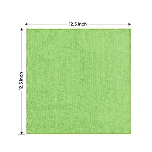 Green Microfiber Cleaning Cloth 12 Pack (12 Count)