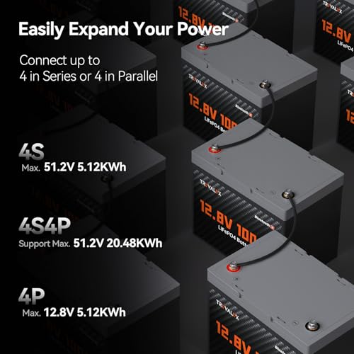 12V 100Ah LiFePO4 Lithium Battery with Bluetooth
