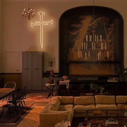 Three Nails Led Cross Neon Sign for Wall Decor