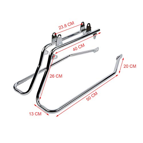 Motorcycle 5" Stretched Saddlebags with Black Conversion Brackets Fit For Harley Softail Deluxe Heritage Softail 1984 (2 Count)