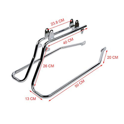 Motorcycle 5" Stretched Saddlebags with Black Conversion Brackets Fit For Harley Softail Deluxe Heritage Softail 1984 (2 Count)
