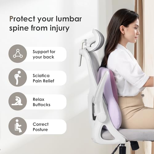 3 PCS Seat Cushion for Carseat Lumbar Support Pillow Car Neck Headrest Pillows Ultrathick Memory Foam Seat Pads Pressure Relief Back Cushion for Office Chair