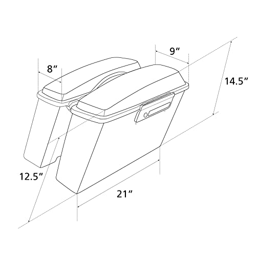 Motorcycle Saddle bags Hard Saddlebags For Harley Touring 1993 (2 Count)