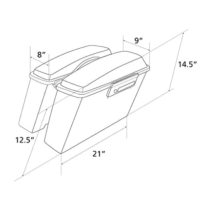Motorcycle Saddle bags Hard Saddlebags For Harley Touring 1993 (2 Count)