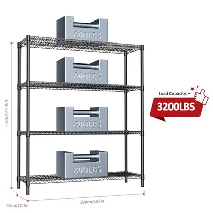4 Tier Metal Garage Shelving (4 Count)