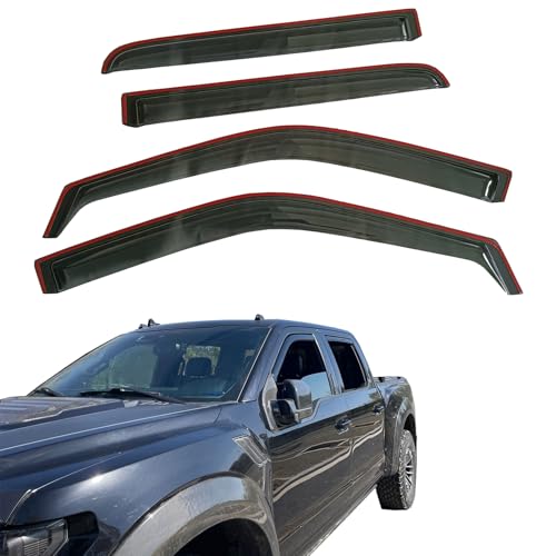 Rain Guards Compatible with Ford F150 Super Crew Cab 2015 (4 Count)
