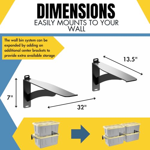 Wall Mounted Tote Rack Storage System (2 Count)