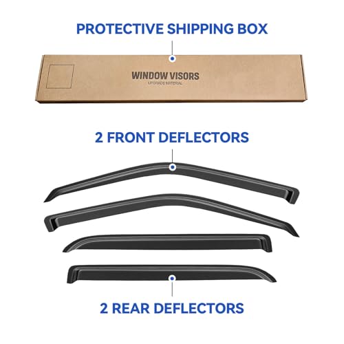 Window Visors Rain Guards for 2001 2002 2003 Ford F150 Crew