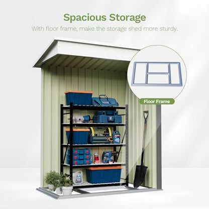 5x3 FT Outdoor Storage Shed with Floor Frame