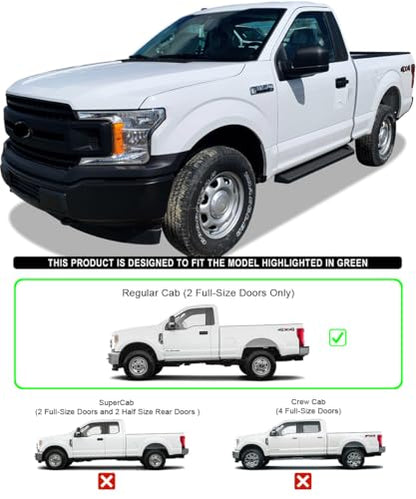 Black Running Boards Style Compatible with Ford F150 2015 (2 Count)