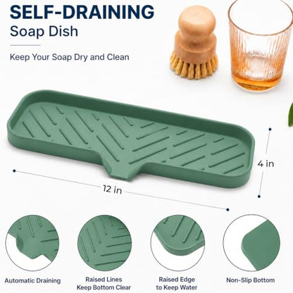 Silicone Soap Dish with Drain Spout
