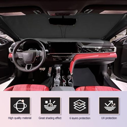 for 2025 2026 Toyota Camry Windshield Sun Shade Windshield Sunshades 2025 2026 Toyota Camry Accessories Sunshade Cover Block UV Ray Front Window Sunshade