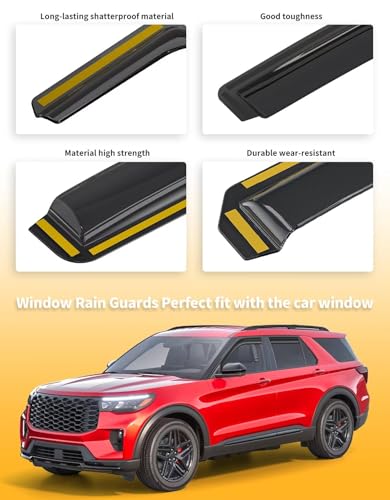 in Channel Window Visors Rain Guards for Ford Explorer 2020 (4 Count)