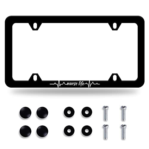 Nurse Life License Plate Frame Stainless Steel Accessory 12.3x6.3 Inch