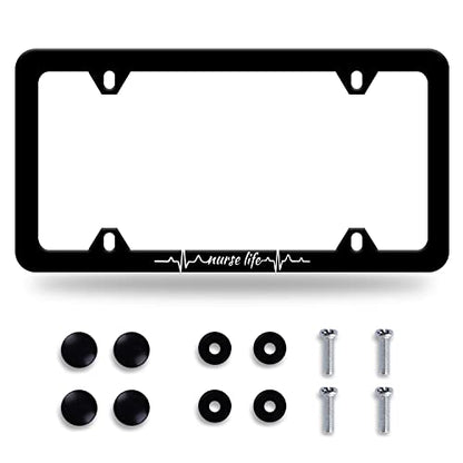 Nurse Life License Plate Frame Stainless Steel Accessory 12.3x6.3 Inch